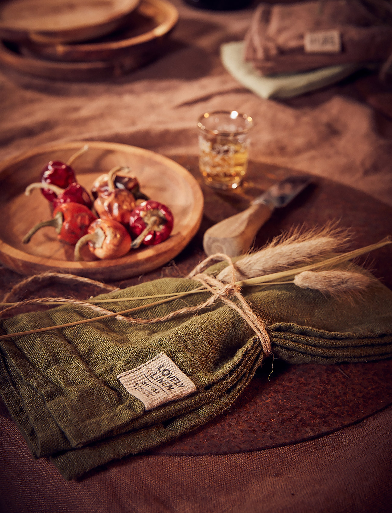 Lovely Linen Lovely Napkin (4-Pack), 45X45, Green, Servietter > Stofservietter, Unisex