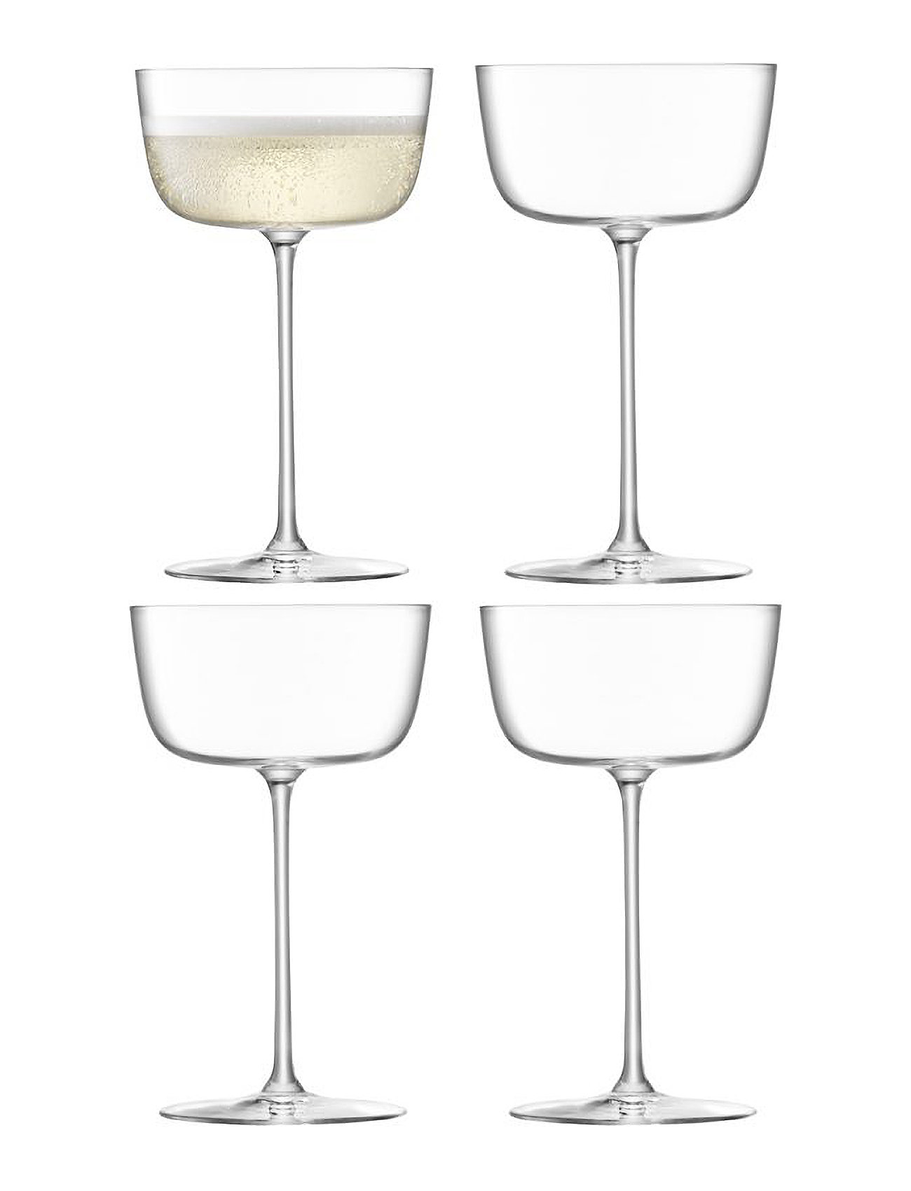 "LSA International" "Borough Cocktail Saucer Set 4 Home Tableware Glass Nude LSA