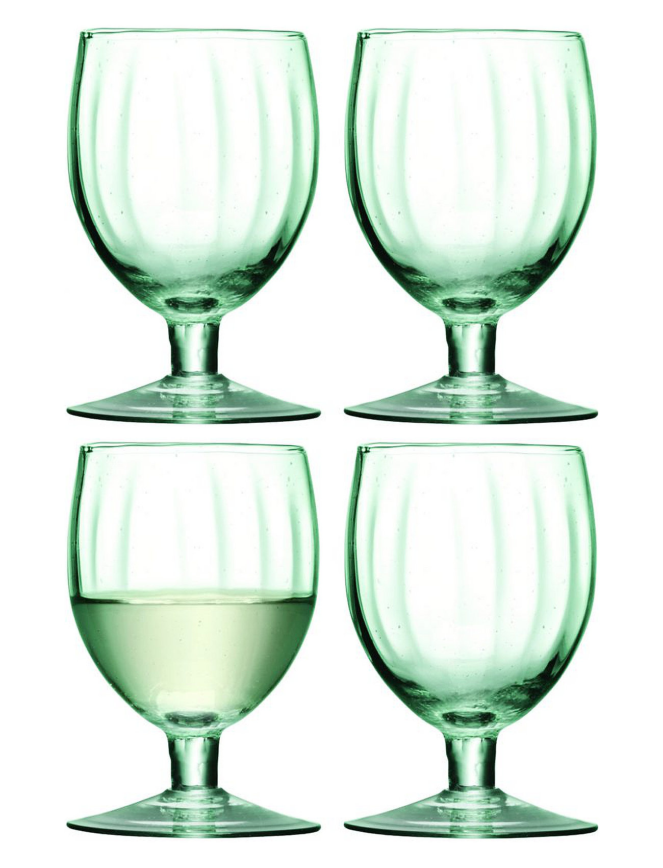 Mia Wine Glass Recycled/Part Optic Set 4 Home Tableware Glass Wine Glass White Wine Glasses Green LSA International