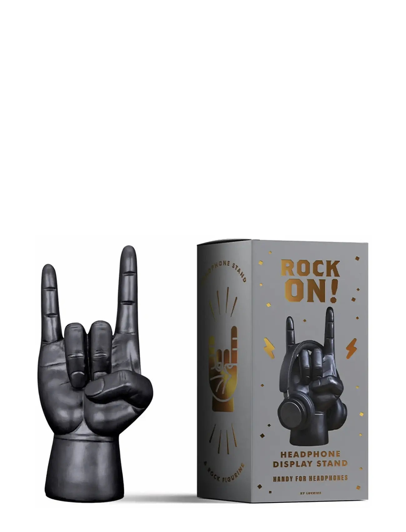 Luckies of London Headphone Holder Rock On Black, One Size x 28.5, Black, Kontoropbevaring > Organisatorer, Unisex