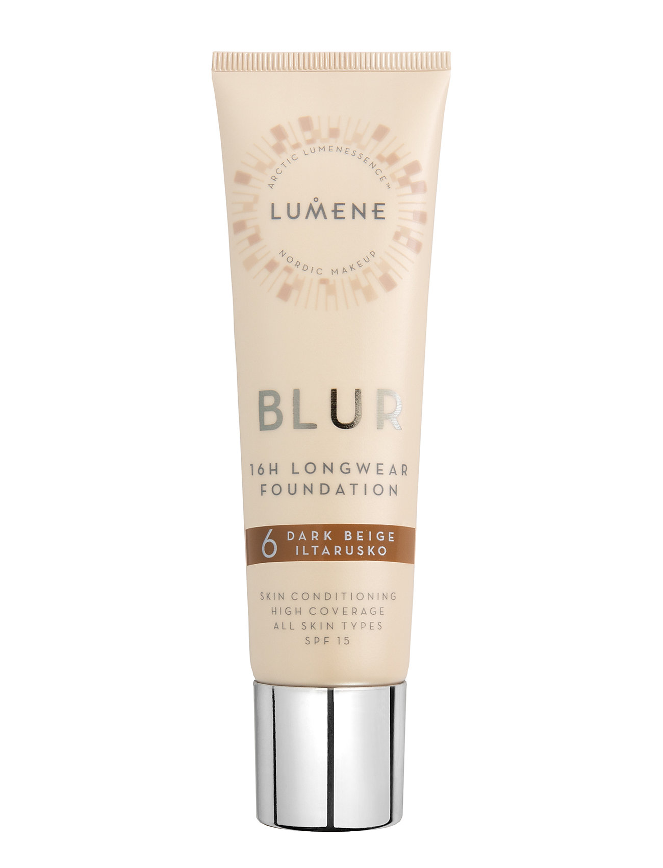 LUMENE Blur 16H Longwear Spf15 Foundation 6 Dark Beige, 30 ml, Ansigt > Foundation, Dame