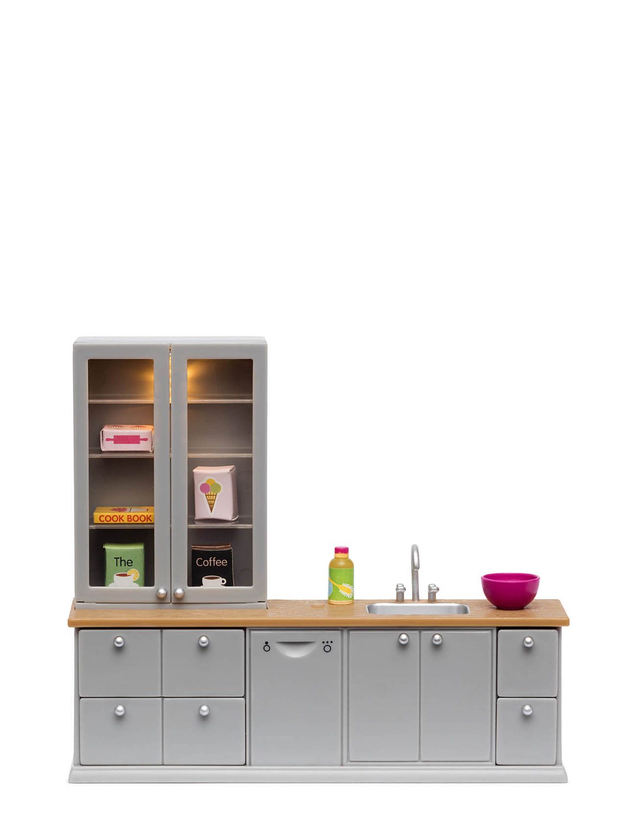 Lundby Diskho+Diskmaskin Grå Toys Dolls & Accessories Doll House Accessories Multi/patterned Lundby