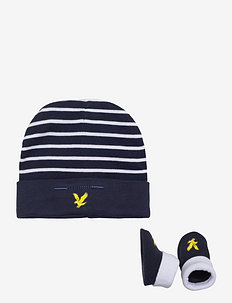 Eagle Badge Hat and Bootie Set - accessoireset voor de winter - multi coloured