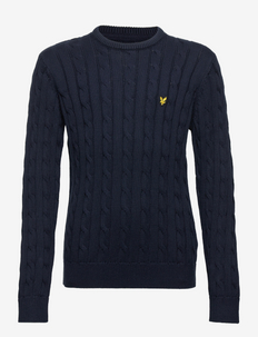 Cable Crew Knit Jumper - jumpers - navy blazer
