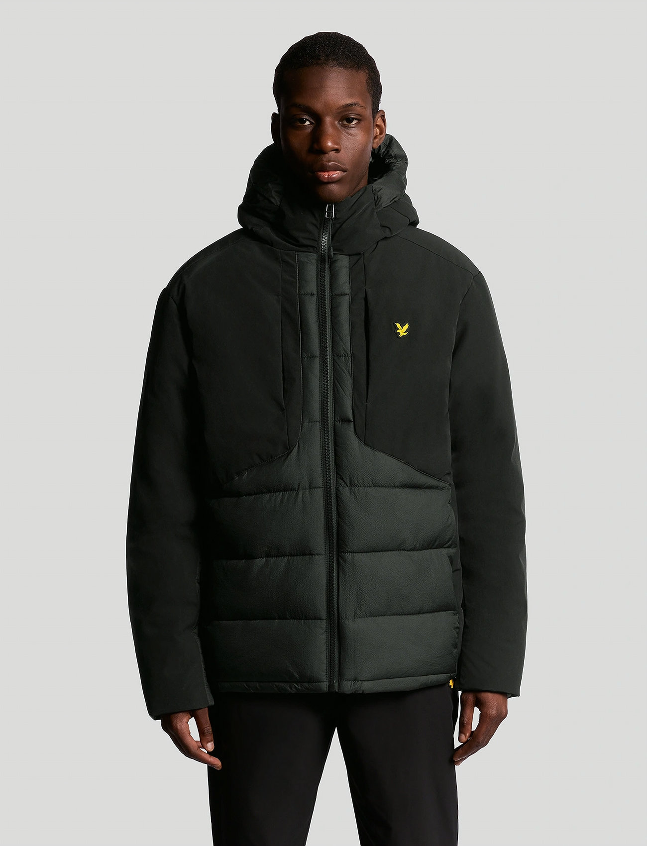 Lyle & Scott Sport Wadded Hybrid Jacket, XL, Black, Jackets > Hybrid Jackets, Herre