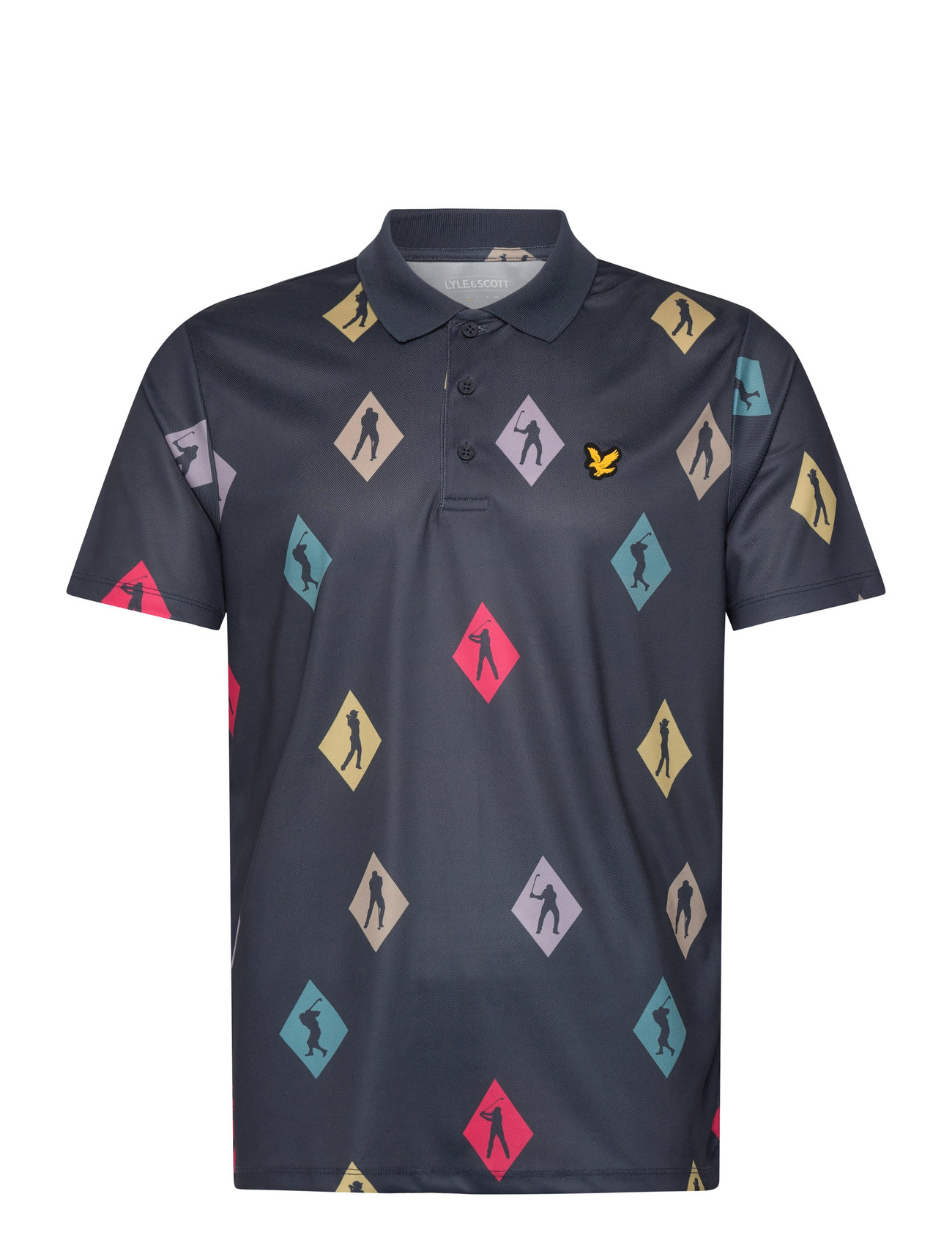 Polka Diamond Polo Shirt Navy Lyle & Scott Sport