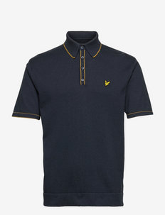 Knitted Branded Polo - lyhythihaiset - aegean blue marl