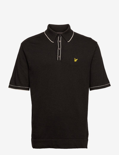 Knitted Branded Polo - polos - true black marl