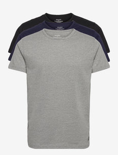 AUGUST - multipack t-shirts - grey marl/peacoat/black