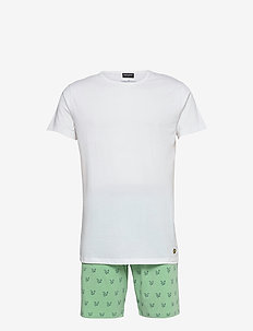 LAWSON - nattøj sæt - bright white/neptune green