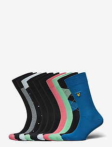 ARNOLD - vanlige sokker - polka dot/black/neptune green/argyle/imperial blue/black/tea rose/stripe/black
