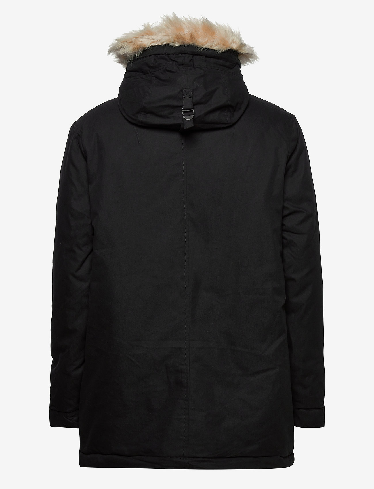 black lined parka