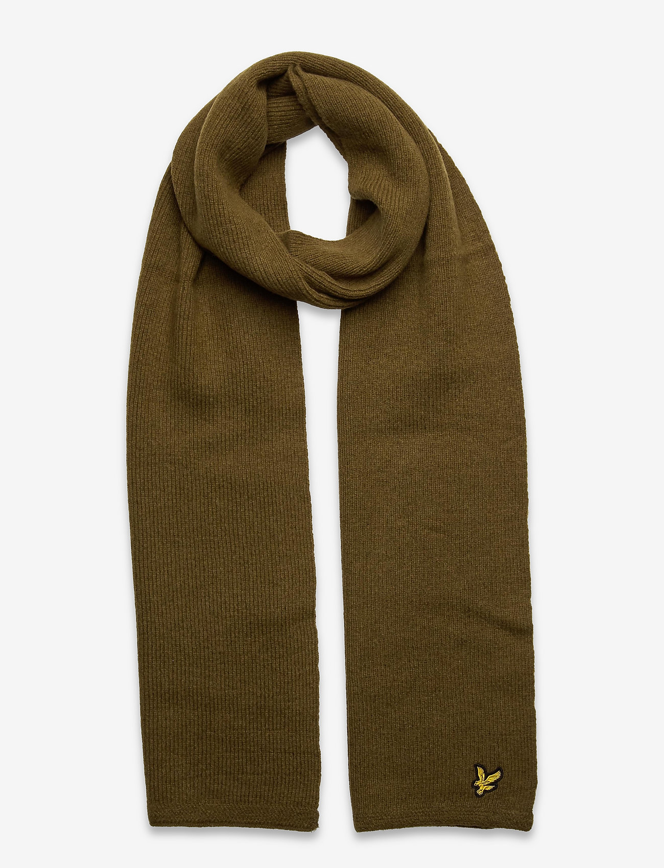 Lyle & Scott - Racked rib scarf - winter scarves - olive - 0