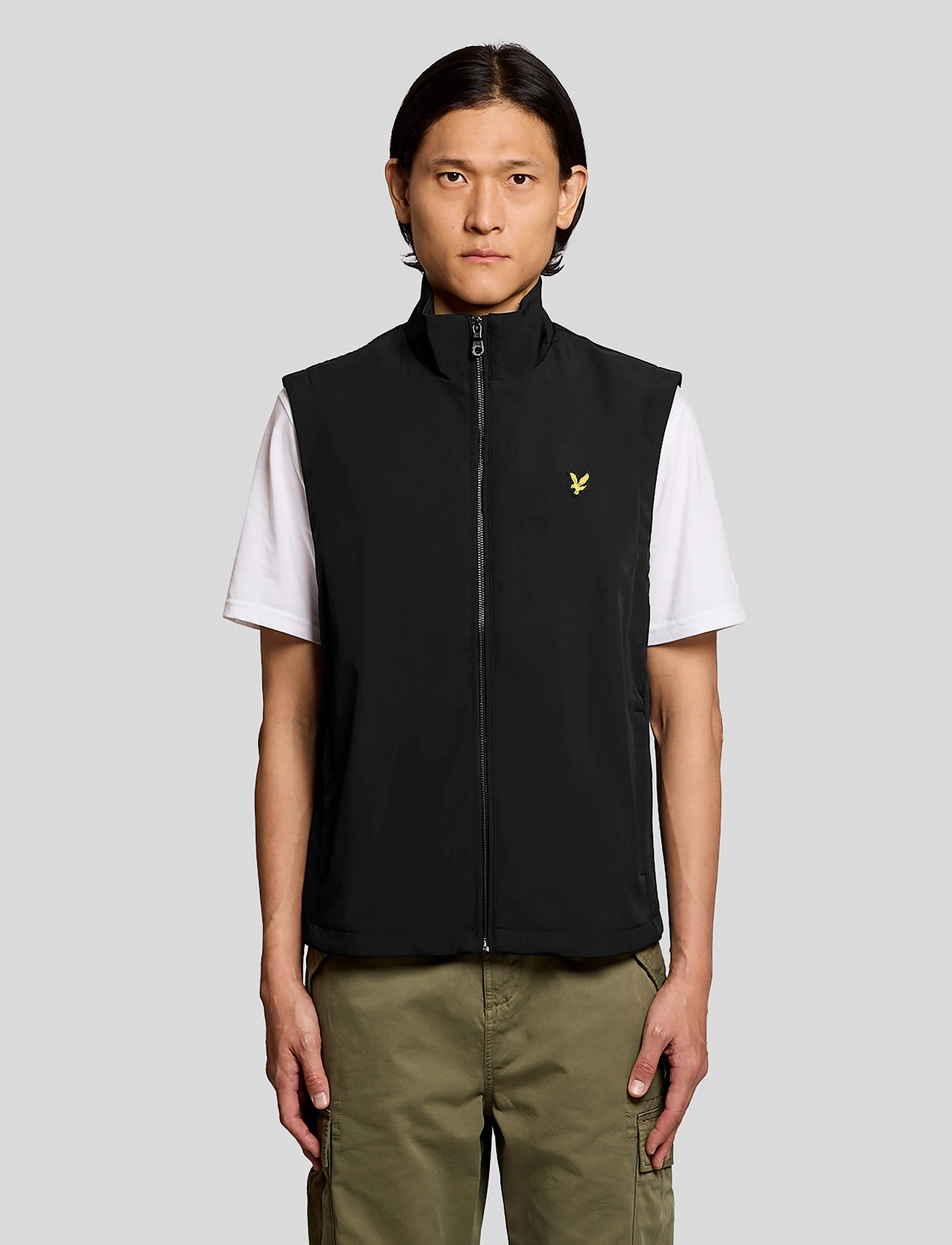Lyle & Scott Mesh Back Softshell Funnel Neck Gilet, L, Black, Sport Overtøj > Sport Veste, Herre