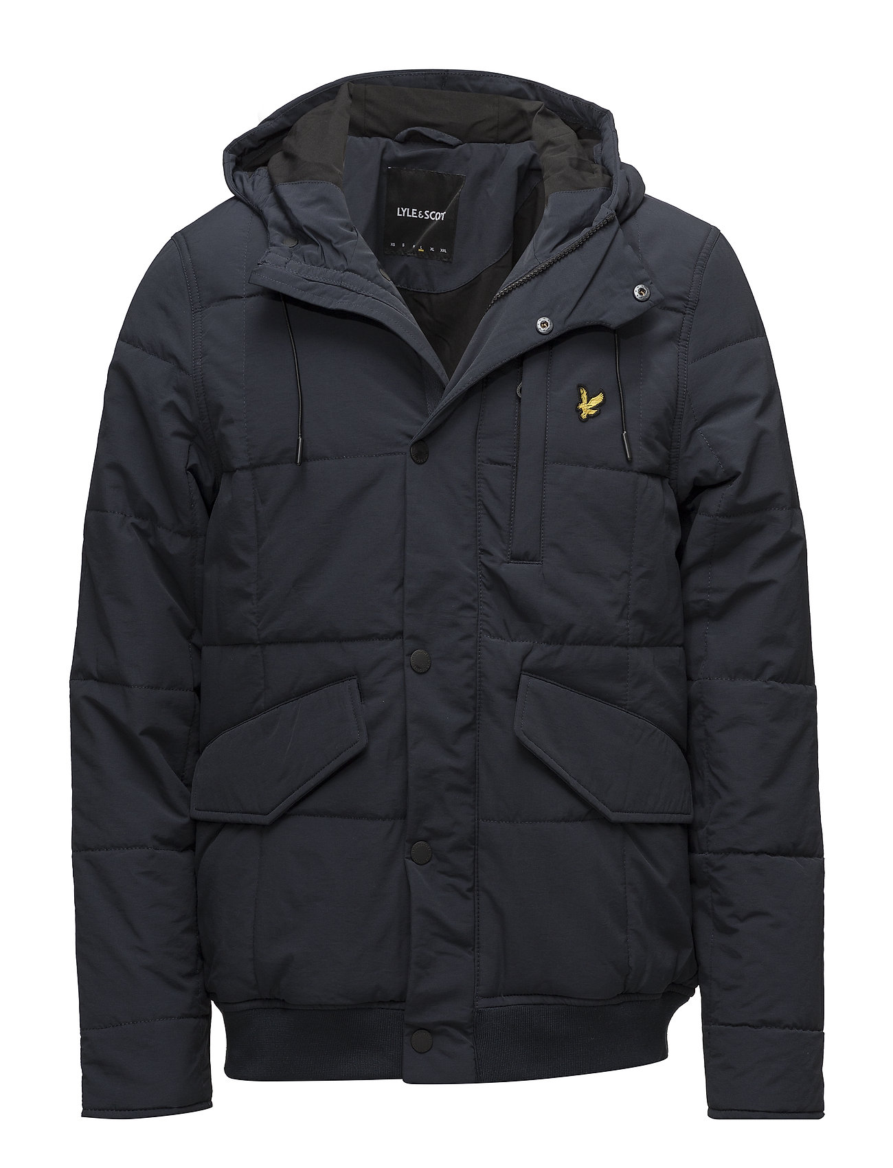 Wadded Hooded Bomber Gevoerd Jack Blauw Lyle Scott lyle scott kopen in de aanbieding