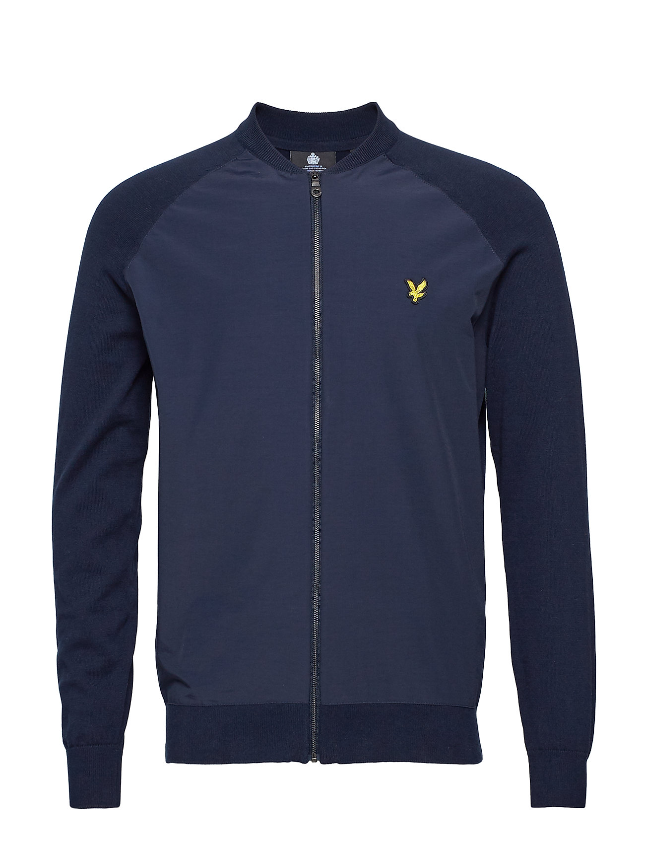 Nylon Knitted Bomber Bomberjack Jack Blauw Lyle Scott lyle scott kopen in de aanbieding