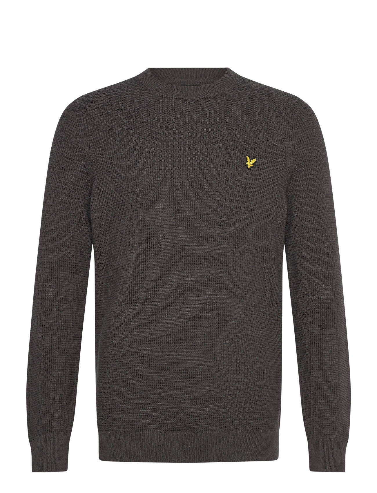 Lyle & Scott Grid Knit Crew Neck Jumper Grå