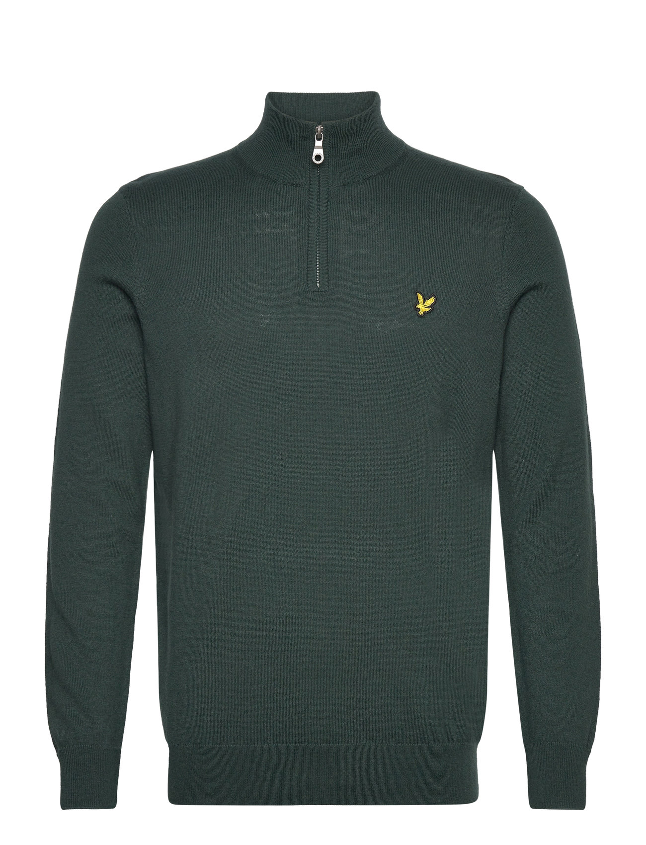 Lyle & Scott Cotton Merino Quarter Zip Jumper Grön