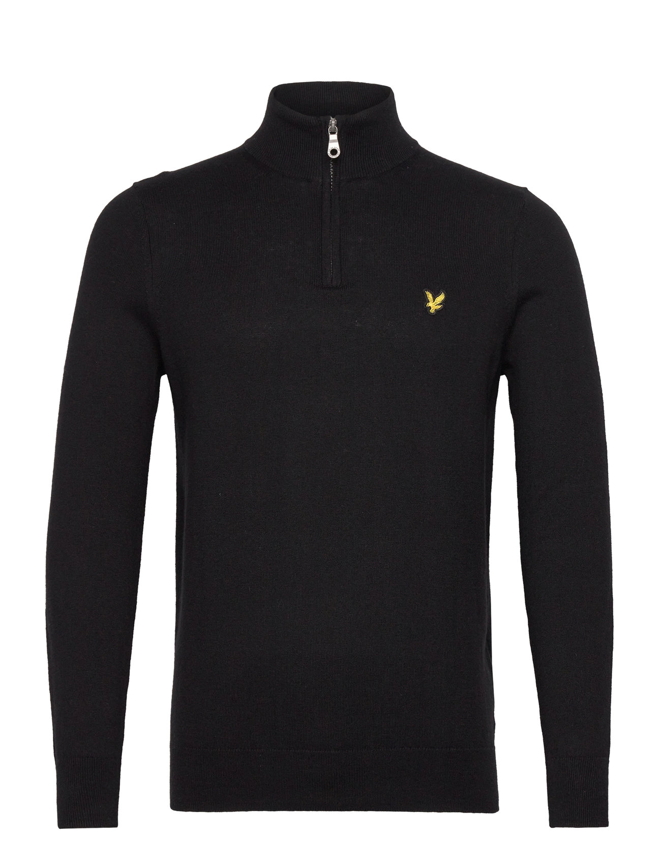 Lyle & Scott Cotton Merino Quarter Zip Jumper Svart