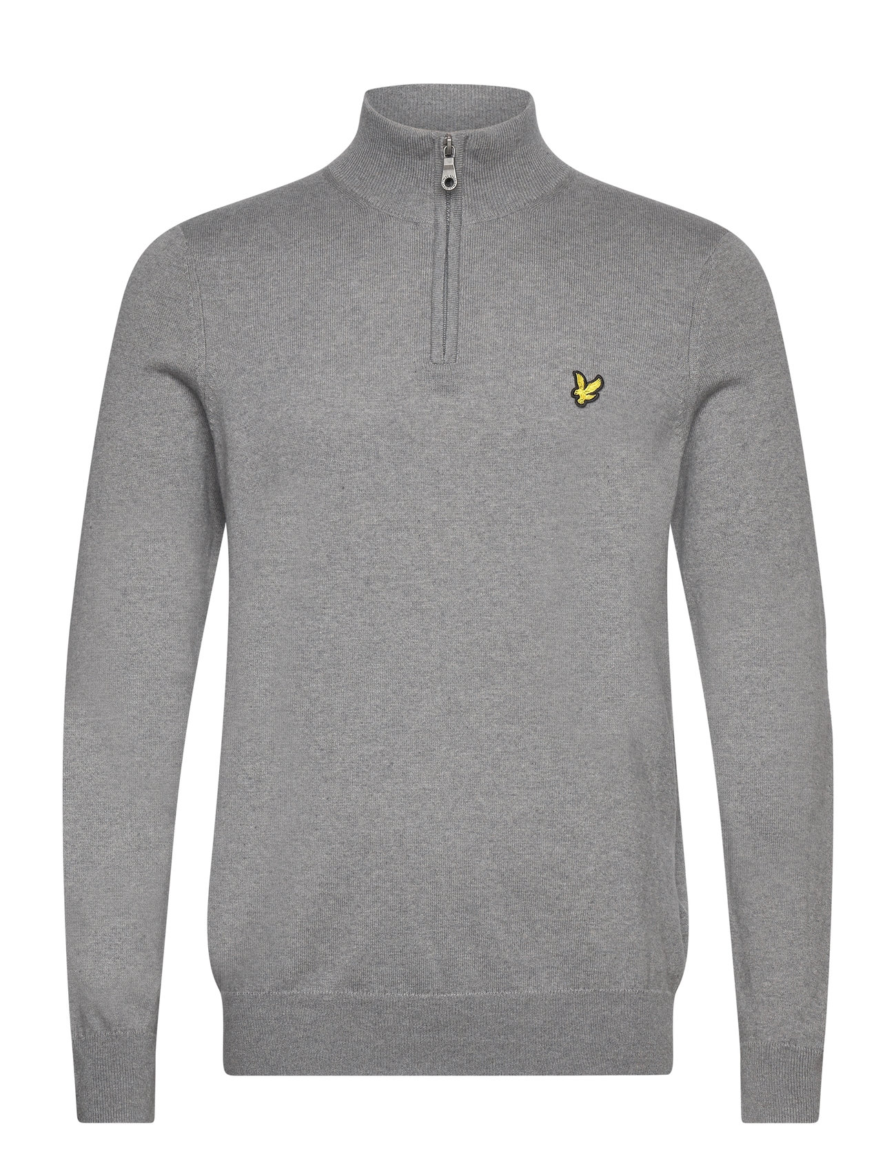 Lyle & Scott Cotton Merino Quarter Zip Jumper Grå