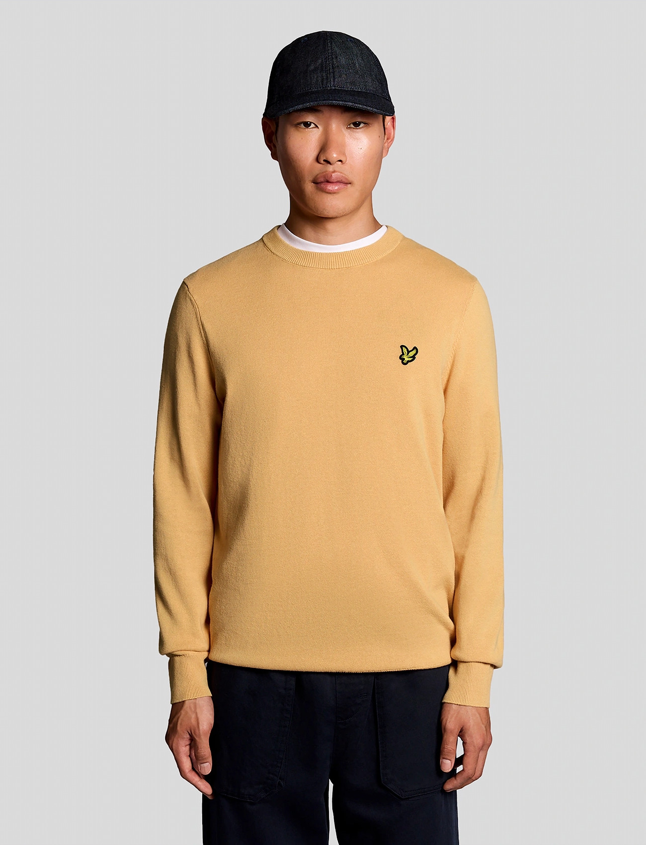 Lyle & Scott Cotton Crew Neck Jumper, M, Orange, Strik > Runde Halse, Herre