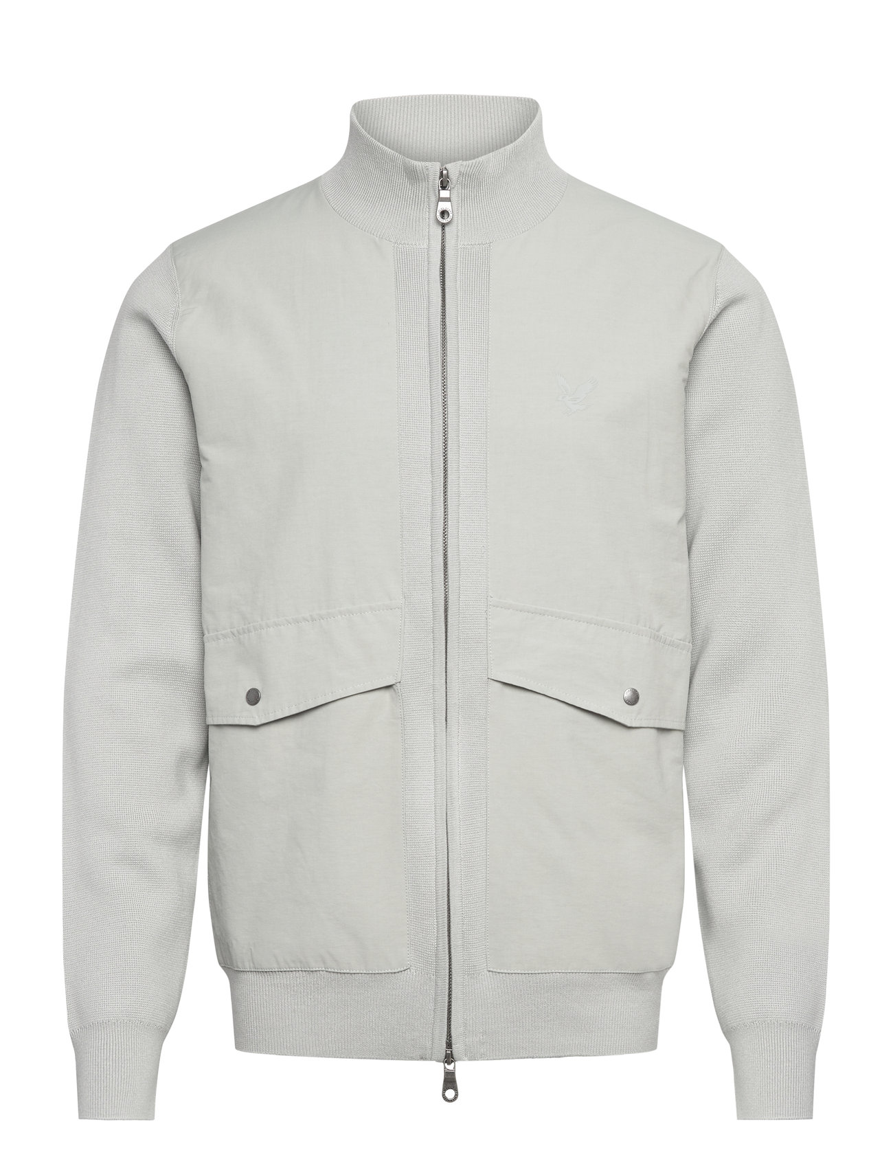 Lyle & Scott Milano Hybrid Full Zip Knitted Jacket Grå