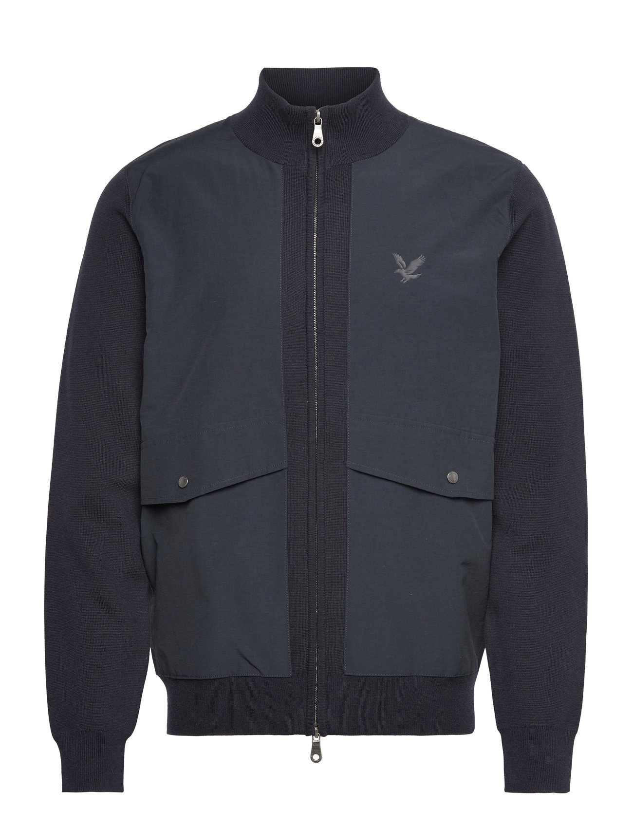 Lyle & Scott Milano Hybrid Full Zip Knitted Jacket Marinblå