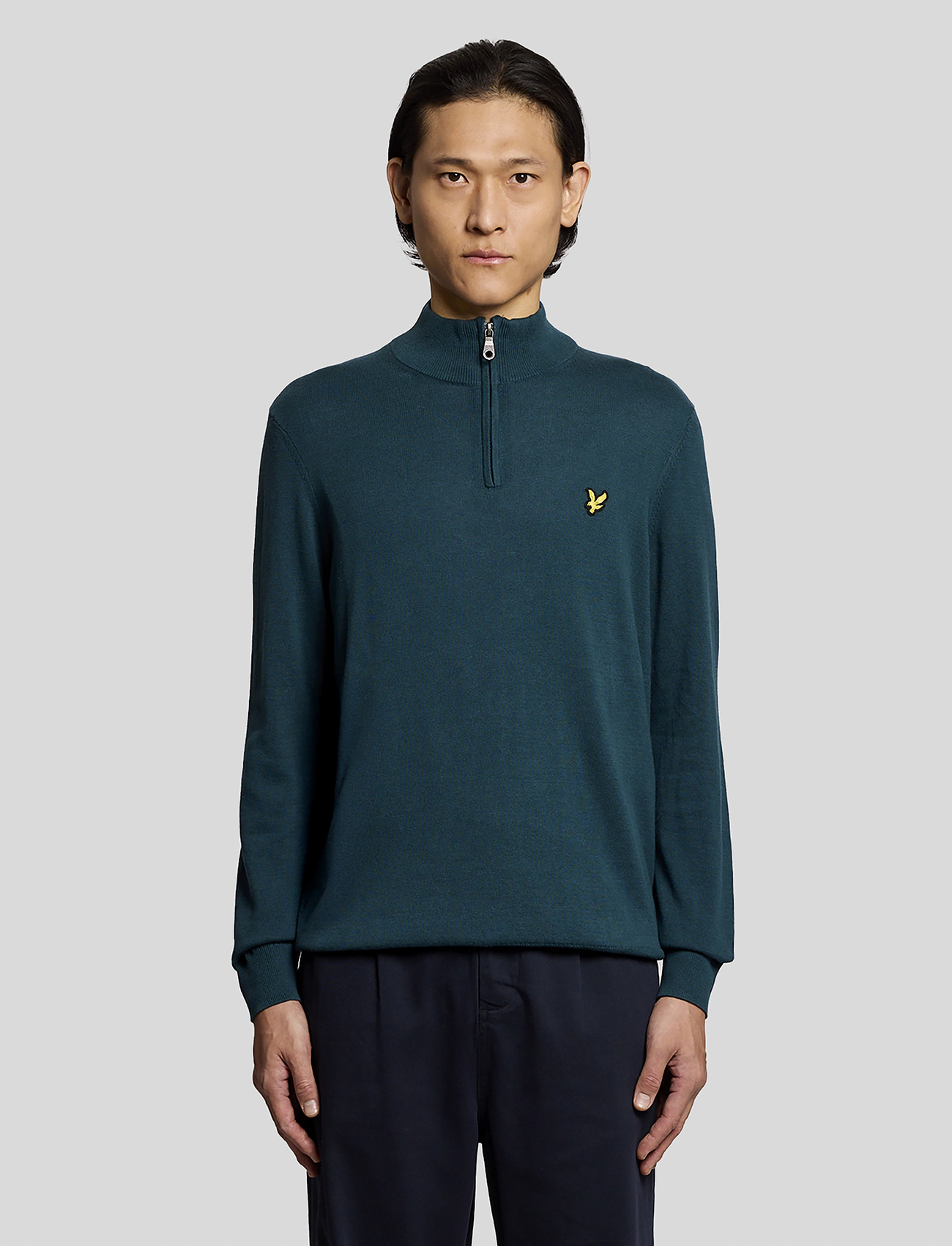 Lyle & Scott Cotton Quarter Zip Jumper, S, Green, Sweatshirts & Hættetrøjer > Sweatshirts, Herre