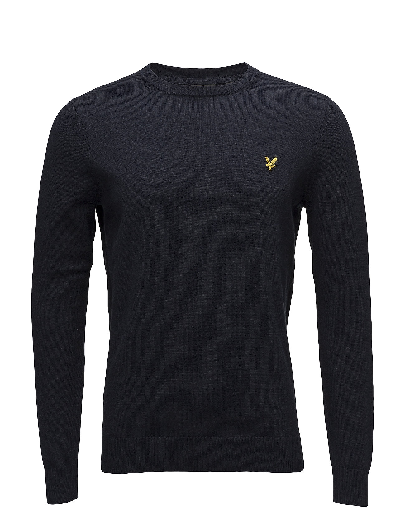 Cotton Merino Crew Jumper Gebreide Trui Met Ronde Kraag Blauw Lyle Scott lyle scott kopen in de aanbieding
