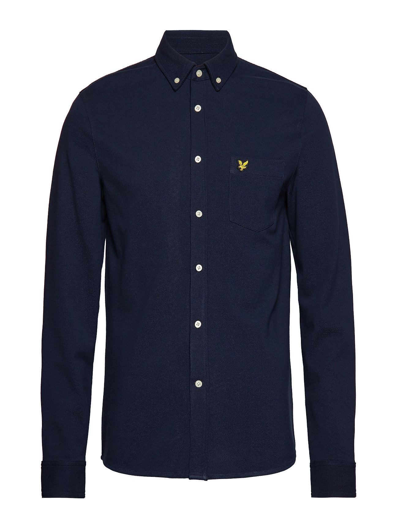 Oxford Pique Shirt Overhemd Business Blauw Lyle Scott lyle scott kopen in de aanbieding