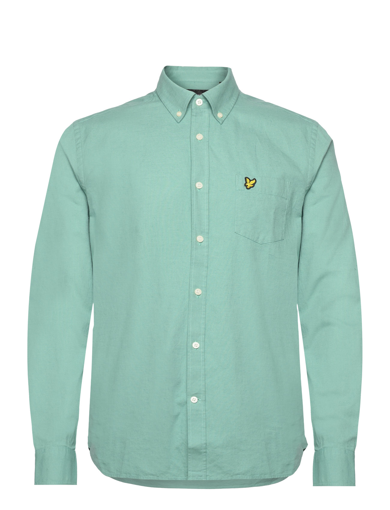 Cotton Linen Button Down Shirt Green Lyle & Scott