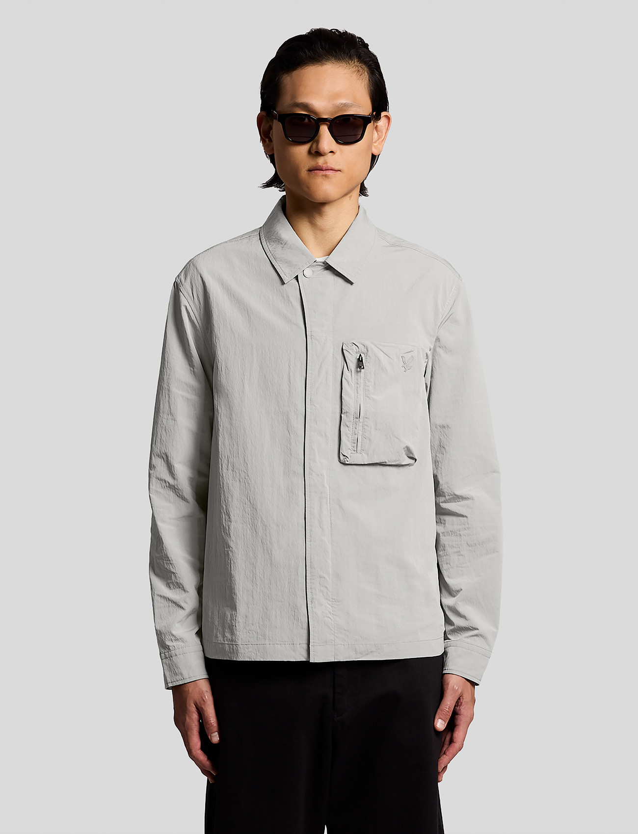Lyle & Scott Lightweight Ripstop Overshirt, L, Grey, Jakker > Lette Jakker, Herre