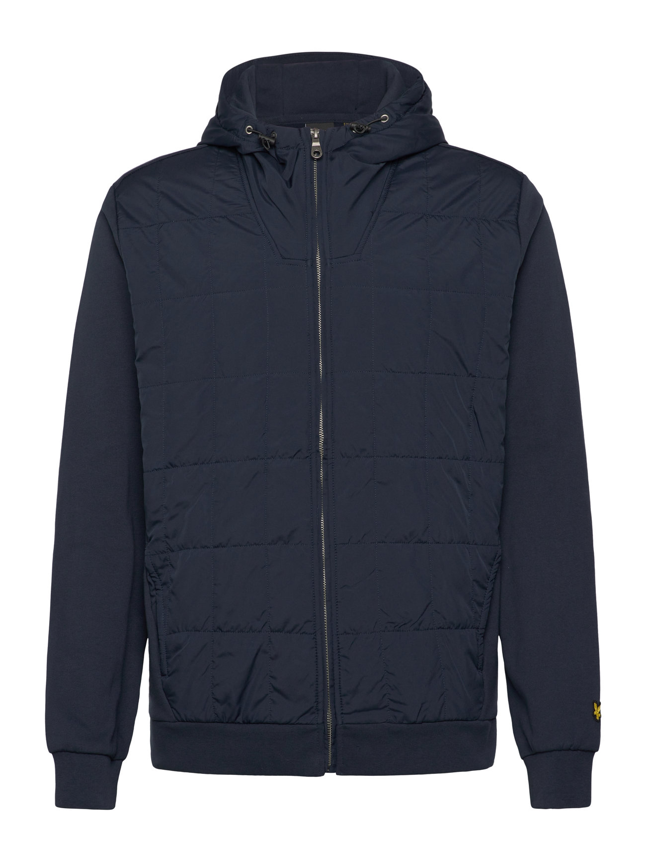 Lyle & Scott Hybrid Quilted Zip Through Hoodie Marinblå