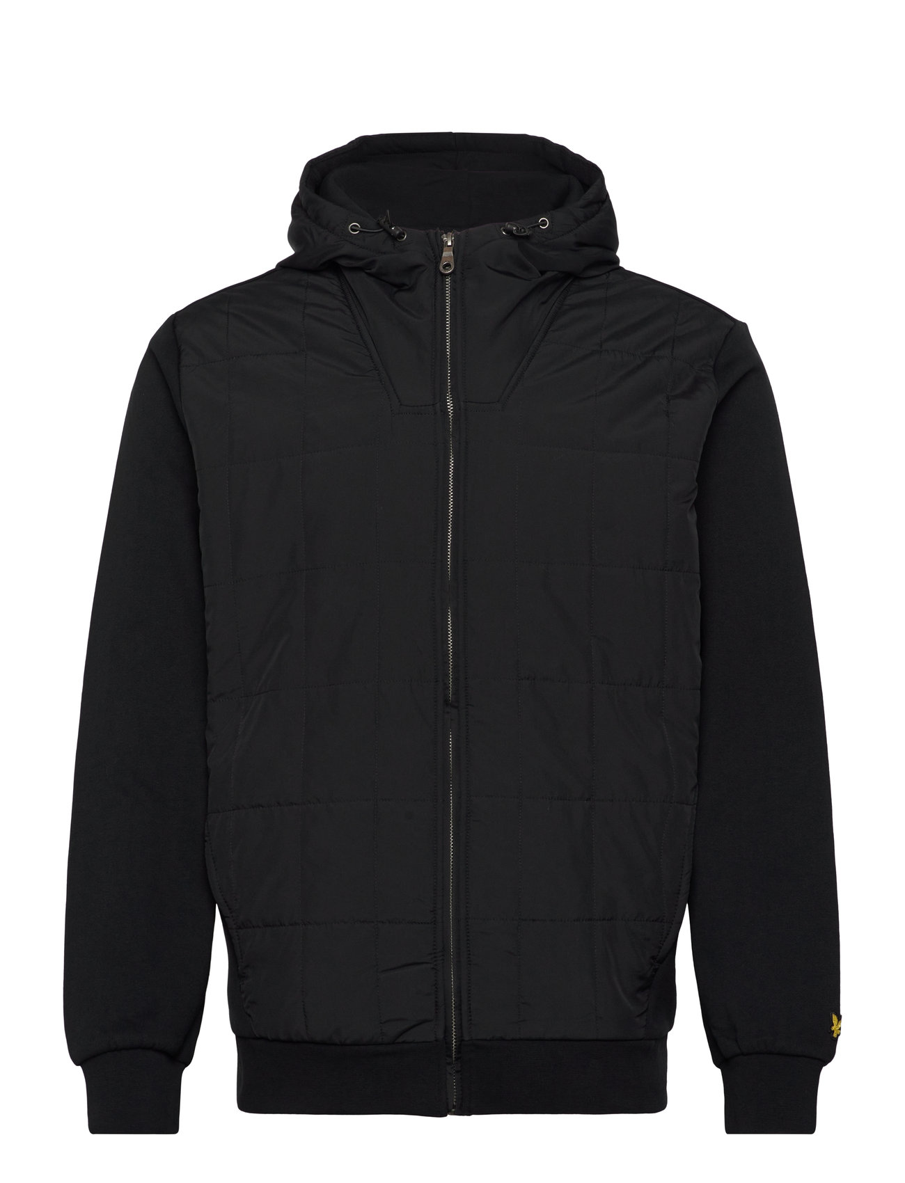 Lyle & Scott Hybrid Quilted Zip Through Hoodie Svart