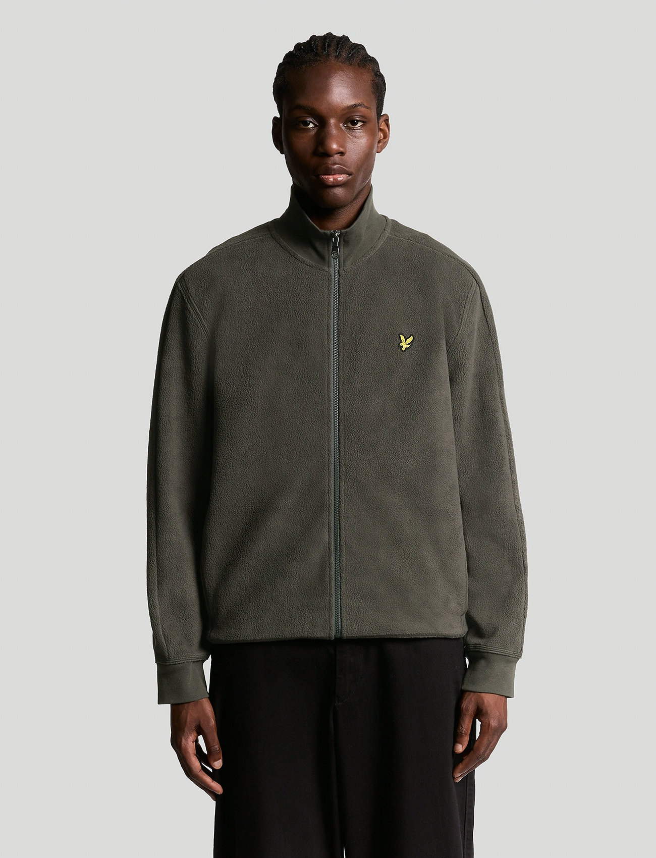 Lyle & Scott Polar Fleece Track Jacket, XL, Brown, Sweatshirts & Hoodies > Fleeces, Herre