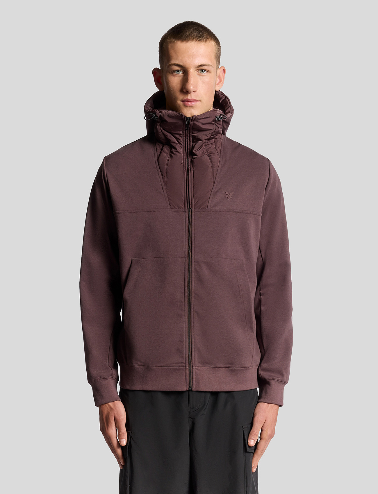 Lyle & Scott Panelled Hybrid Jacket, XXL, Brown, Jackets > Hybrid Jackets, Herre