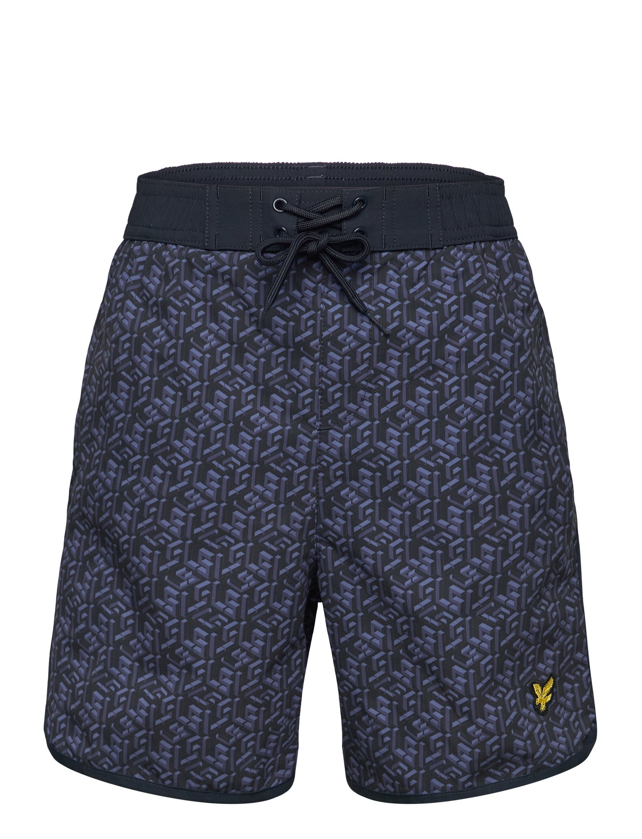 Monogram Board Short Badeshorts Navy Lyle & Scott