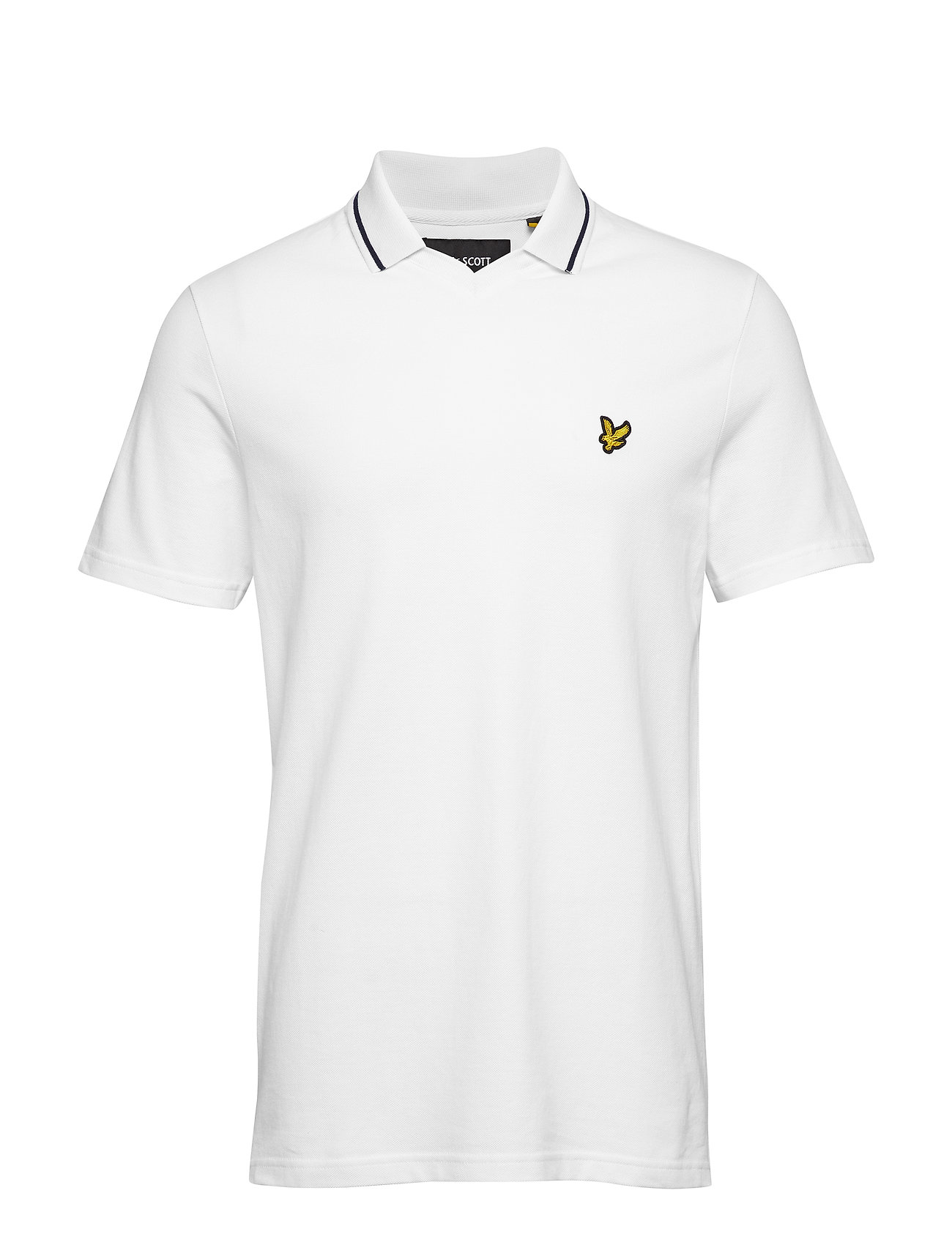 Football Neck Polo Shirt Coltrui Met Korte Mouwen Wit Lyle Scott lyle scott kopen in de aanbieding