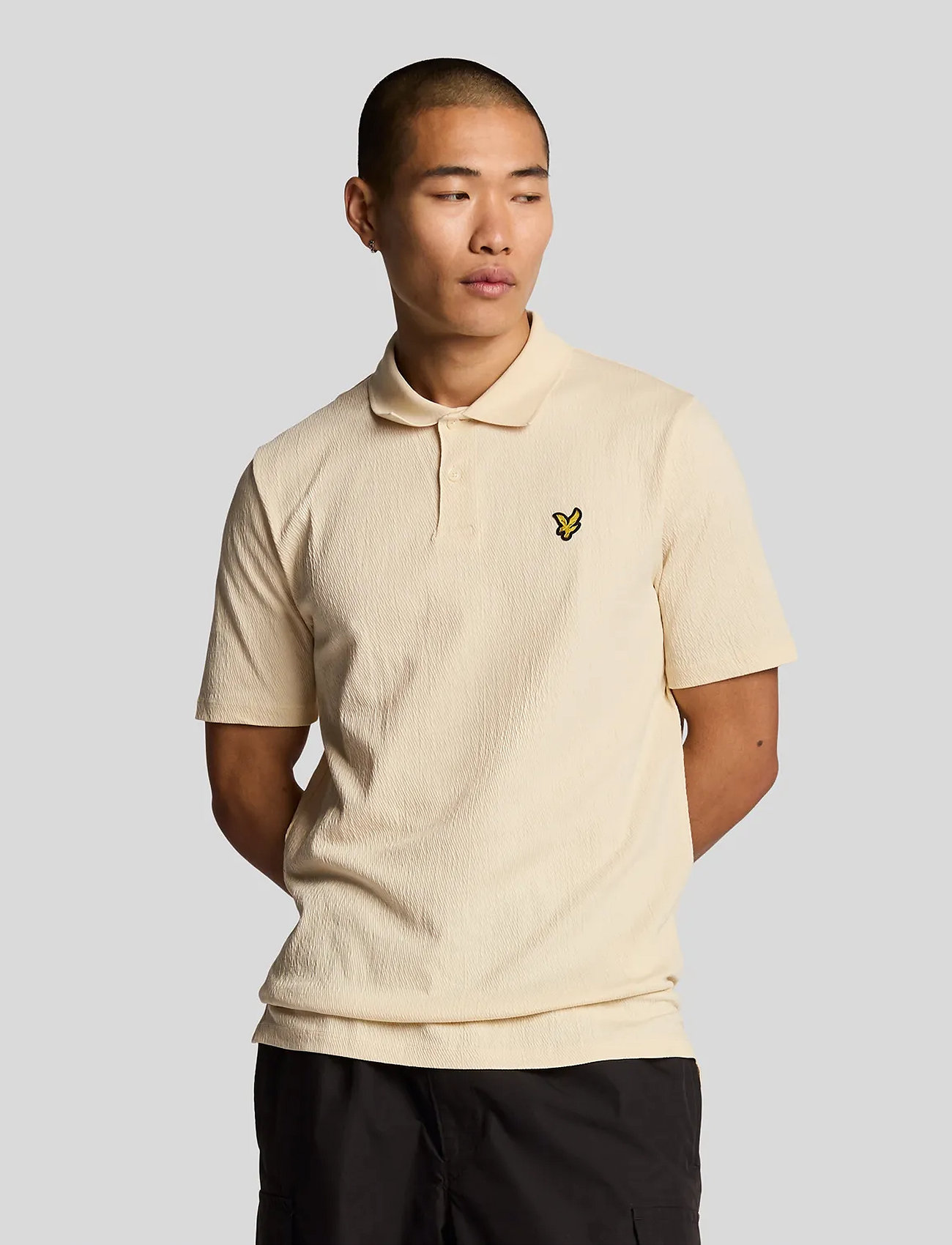 Lyle & Scott Crepe Polo Shirt, L, Yellow, Poloer > Kortærmede, Herre