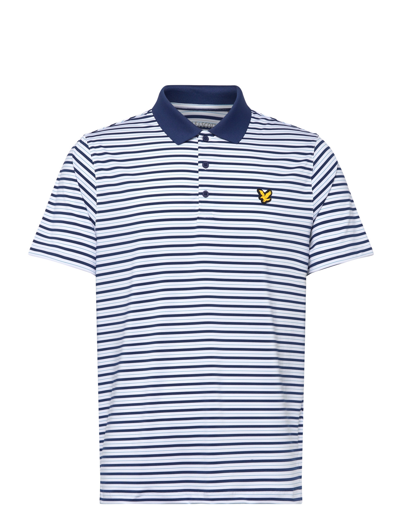 Lyle & Scott Golf Striped Polo, XL, Navy, Sport Polos > Sport Short-sleeved Polos, Herre