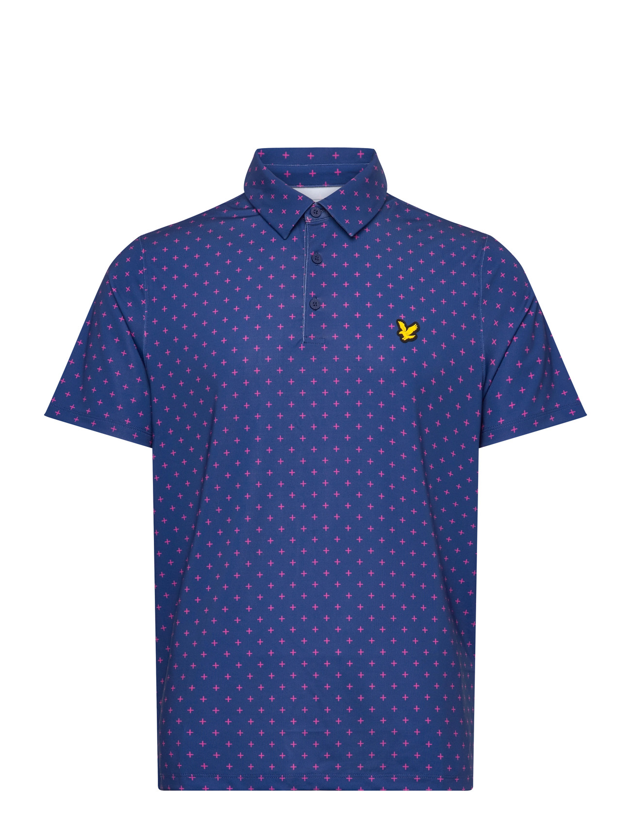 Lyle & Scott Golf Cross Print Polo, S, Navy, Sport Polos > Sport Short-sleeved Polos, Herre