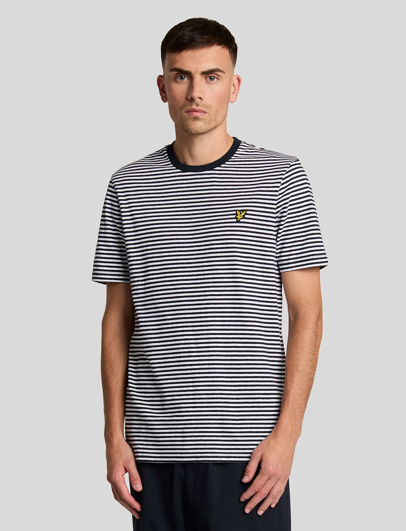 Lyle & Scott Linen Blend Breton Stripe T-Shirt, S, Multi/patterned, T-Shirts > Kortærmede, Herre