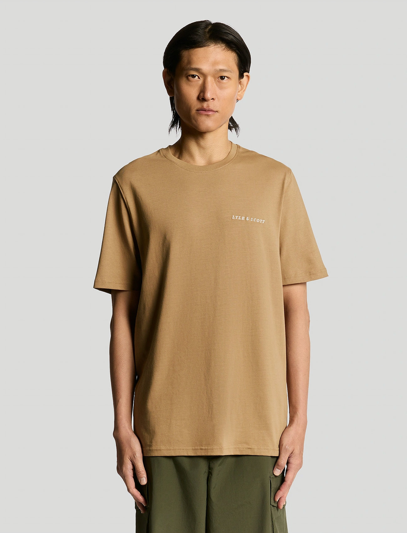 Lyle & Scott Script T-Shirt, XXL, Beige, T-Shirts > Kortærmede, Herre