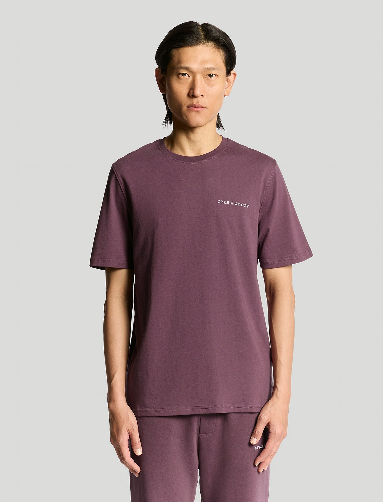 Lyle & Scott Script T-Shirt, M, Burgundy, T-Shirts > Kortærmede, Herre