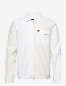Wide Tonal Stripe Overshirt - overshirts - white