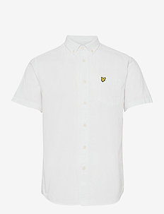 Short Sleeve Light Weight Slub Oxford Shirt - basic skjortor - white