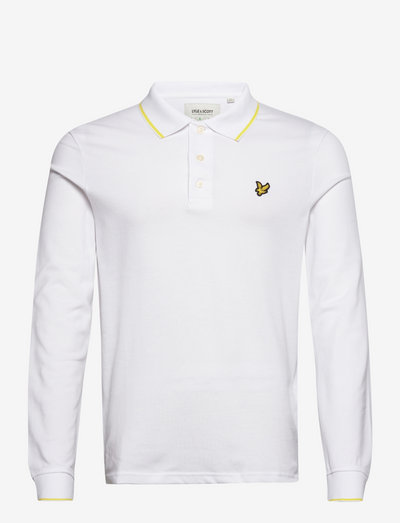 Ls Tipped Polo - polo shirts - white/ sunshine yellow