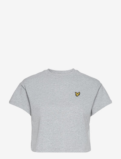 Cropped T-shirt - trumpos palaidinukės - light grey marl