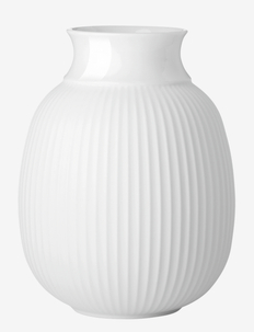 Curve Vase H17.5 white porcelain - vāzes - white