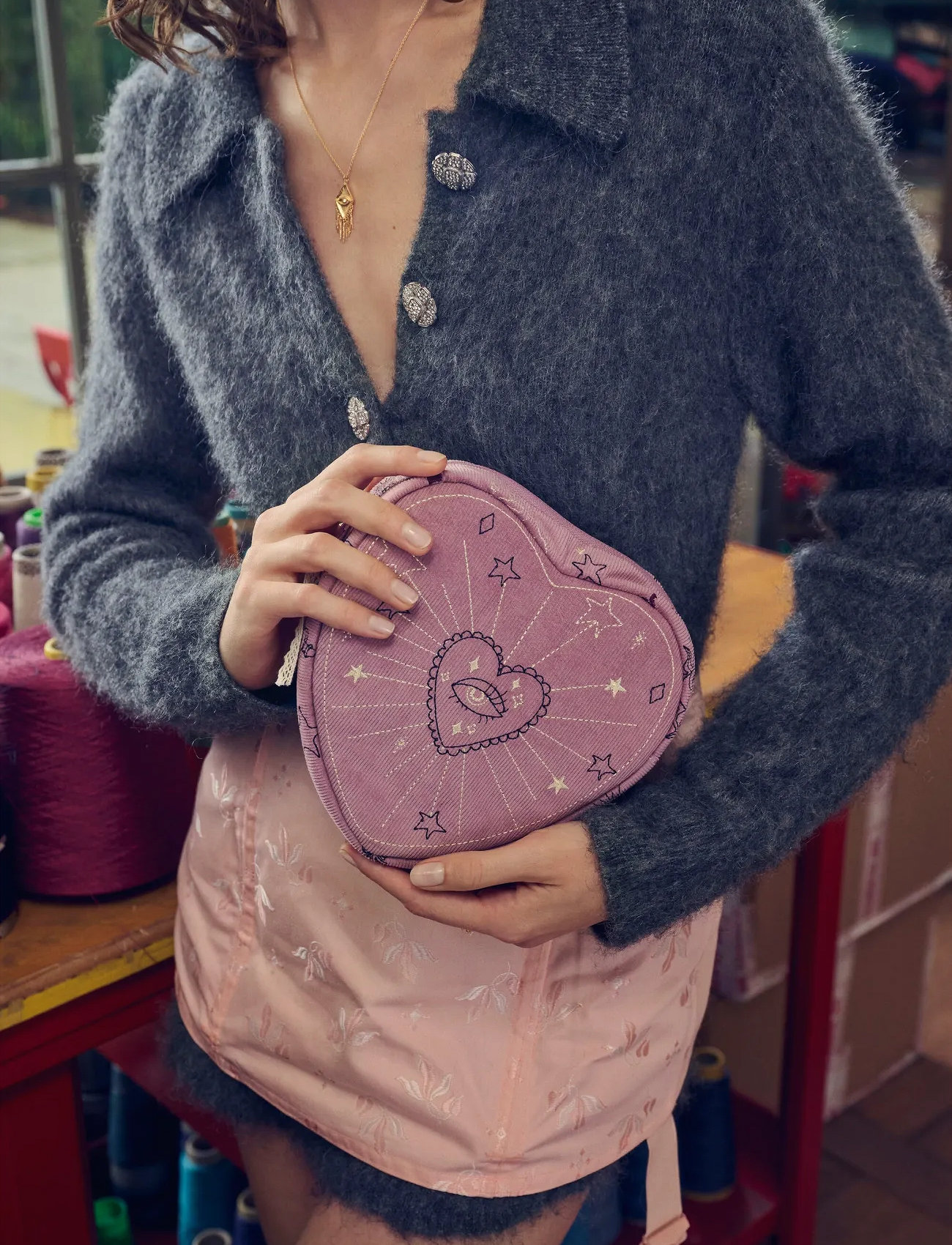 Maanesten Heart Makeup Bag Purple Magic Heart, One Size, Pink, Makeup > Makeup-Tasker, Dame